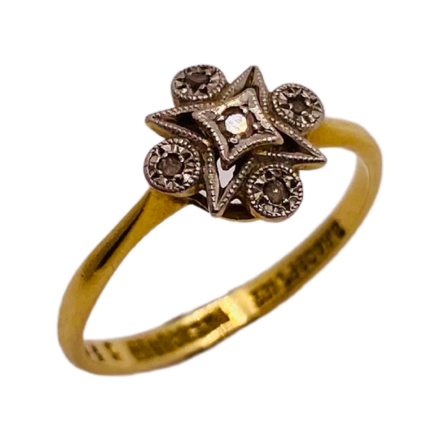 9ct Gold Intricate Art Deco Diamond Ring