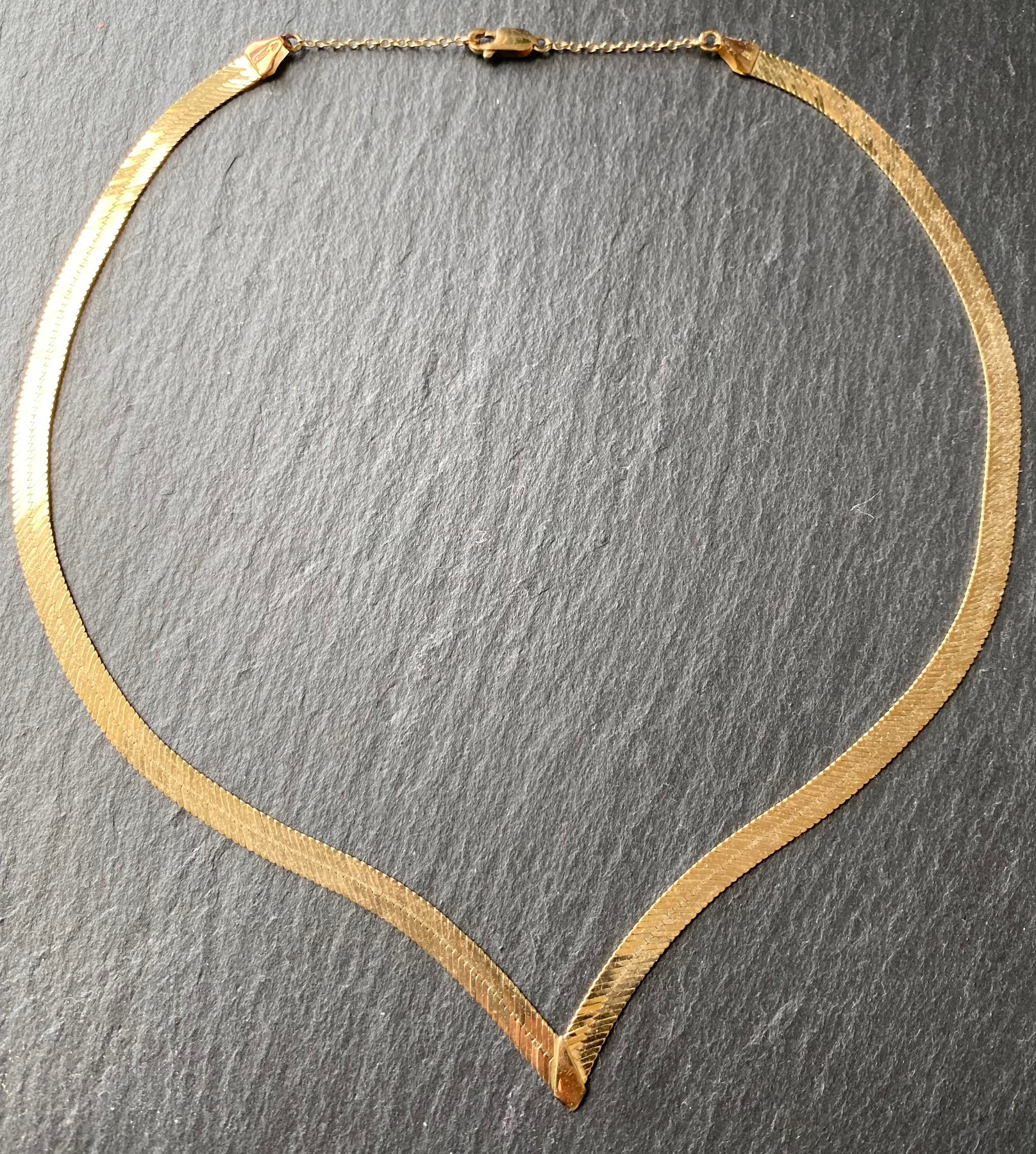 9ct Yellow Gold Silver Filled 45cm Herringbone Chain – Zamels