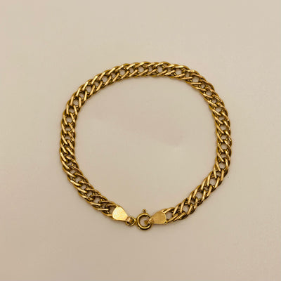 9ct Gold Double Flat Curb Link Bracelet